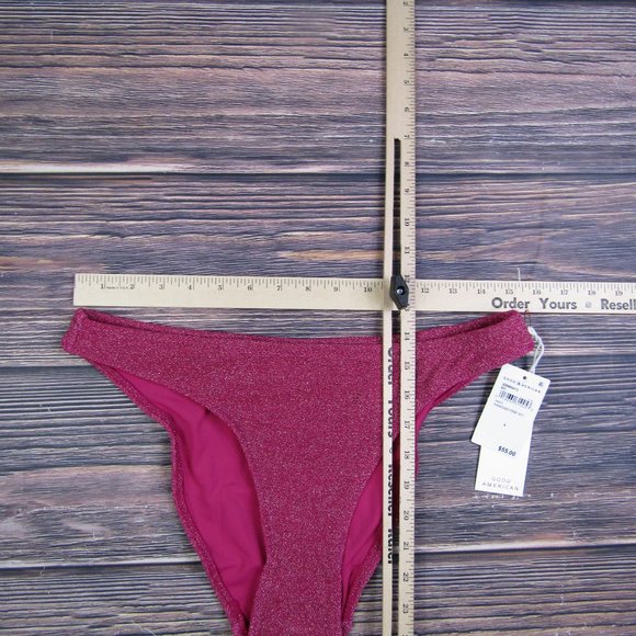 Good American NEW XL Size 4 Pink Sparkle Better Bikini Bottom Swim - Picture 3 of 6